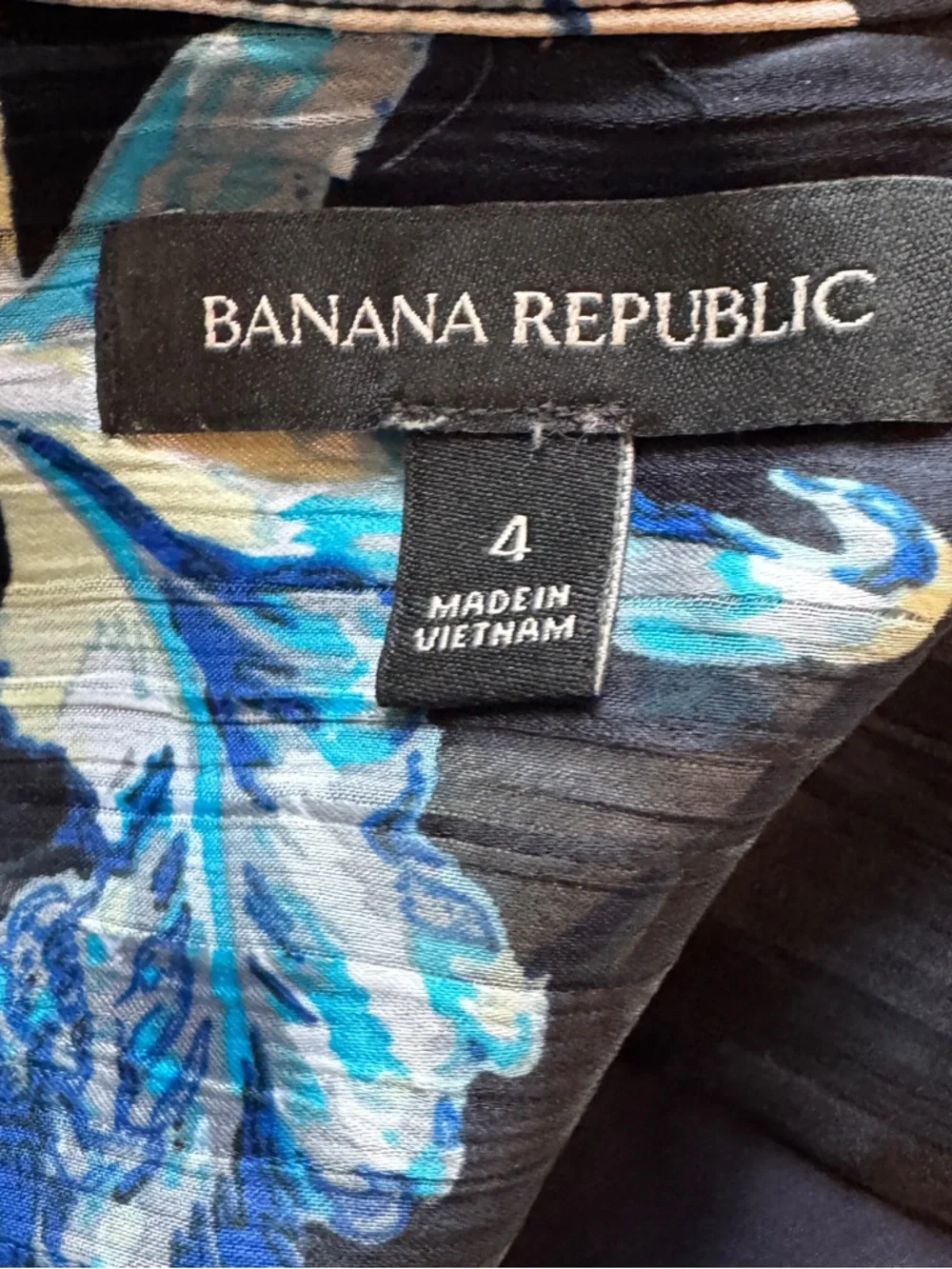 Banana Republic Black Maxi Dress with Blue & White Floral Print - Picture 4 of 6